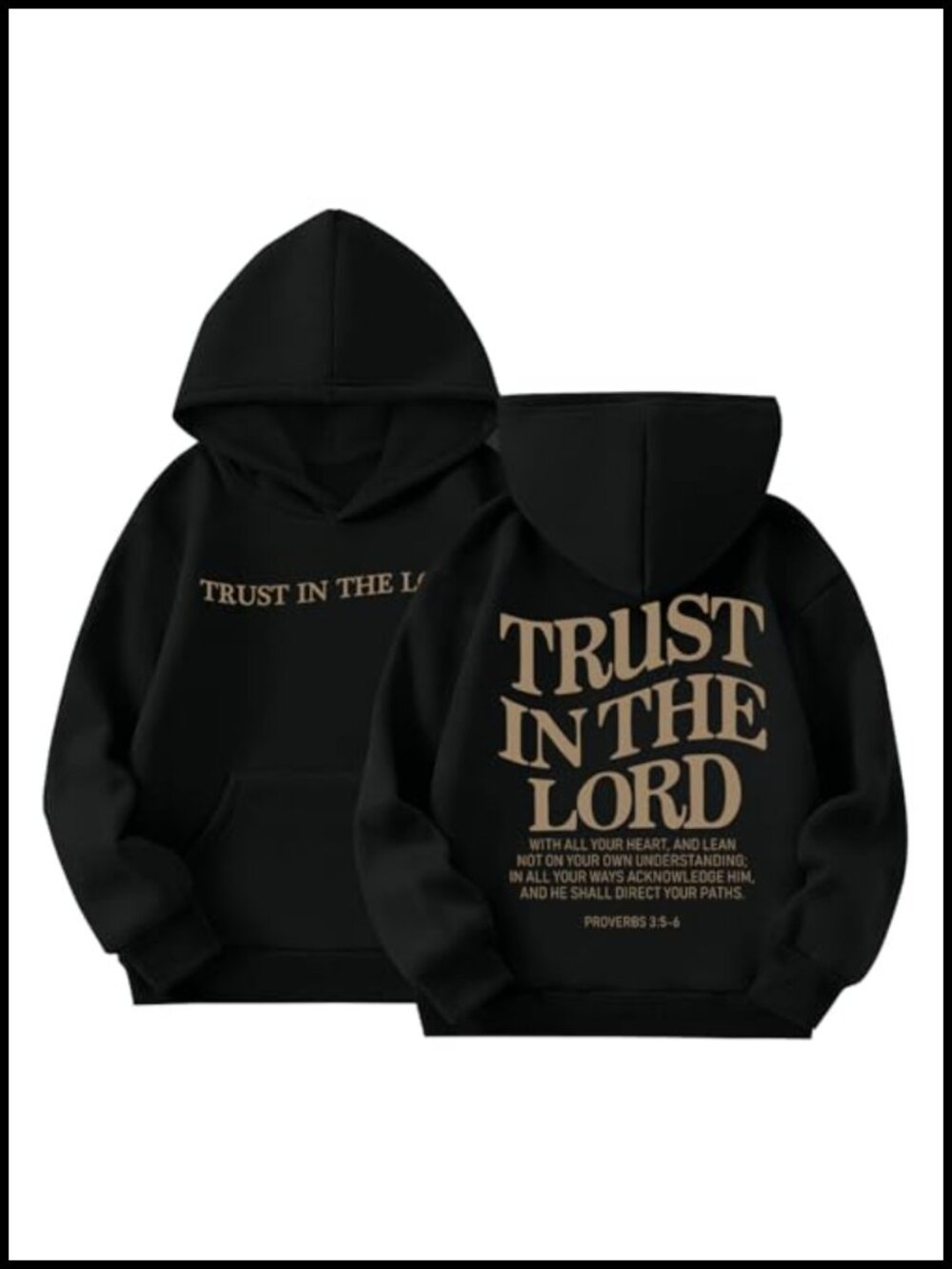 Girls Christian Hoodie Trust In The Lord Graphic Sweatshirt Faith Pullover